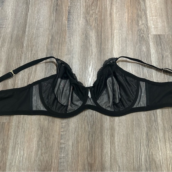 Ashley Graham Black Floral Lace Underwire Bra Size 44DD - Picture 8 of 10